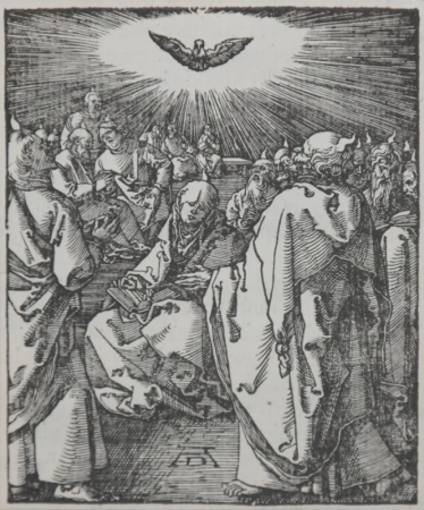 Houtsnede Durer - Pentecost (The Small Passion), 1612
