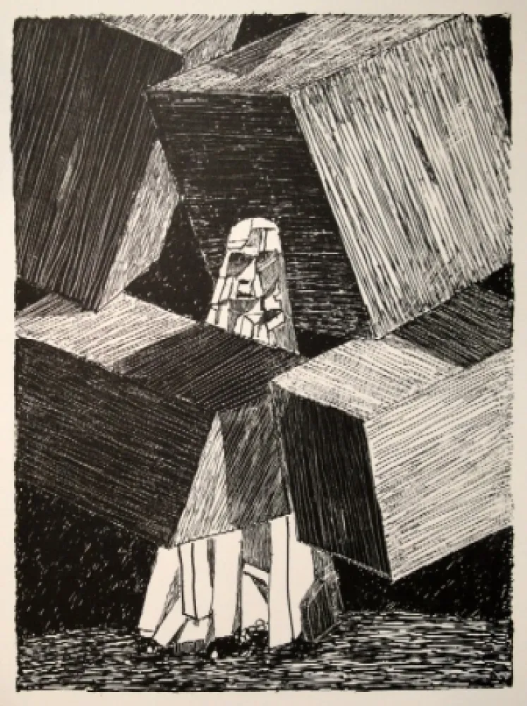 Lithografie Dürrenmatt - Selbstgespräch