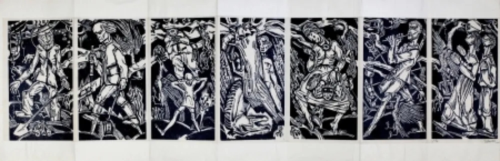 Houtsnede Eekman - Dooddans in zeven tempo's (Dance of Death in Seven Mouvements)) 