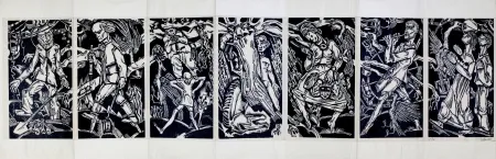 Houtsnede Eekman - Dooddans in zeven tempo's (Dance of Death in Seven Mouvements)) 