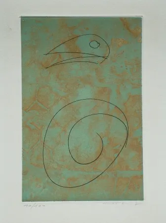 Ets En Aquatint Ernst - Oiseau vert