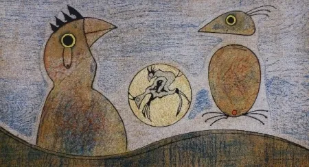 Lithografie Ernst - Oiseaux