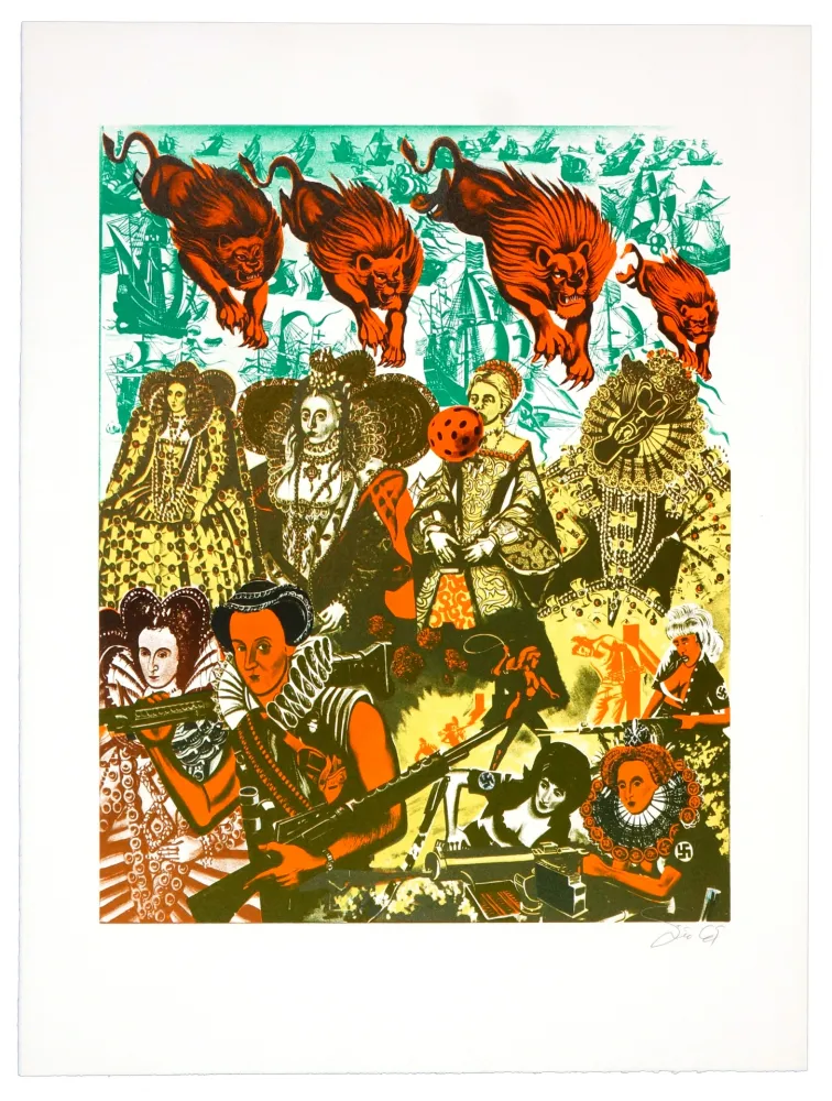 Lithografie Erro - La reine Elizabeth