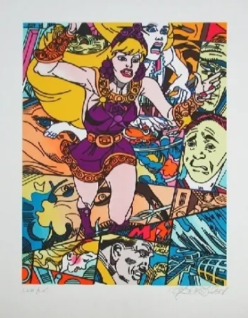 Lithografie Erro - Moonwalker