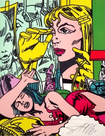 Lithografie Erro - Portrait de femme