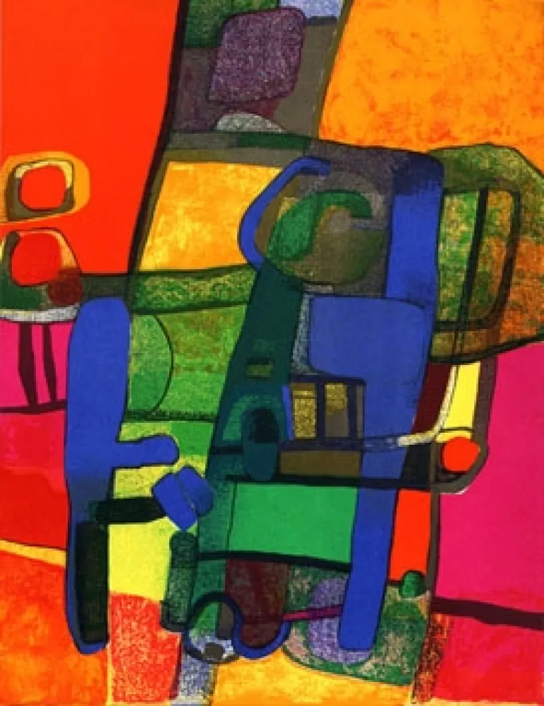 Lithografie Esteve - Composition rouge