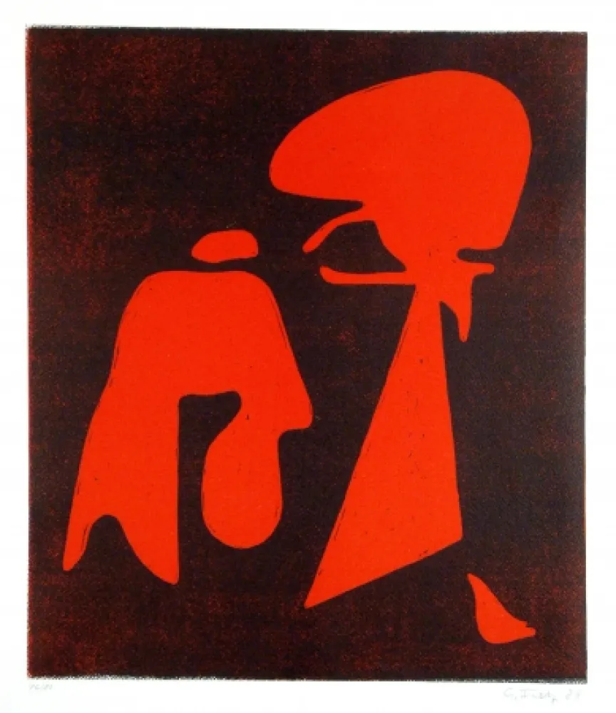 Houtsnede Fietz - Untitled (Abstraction)