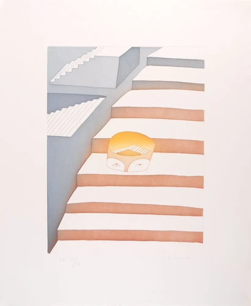 Ets En Aquatint Folon - Dans le labyrinthe