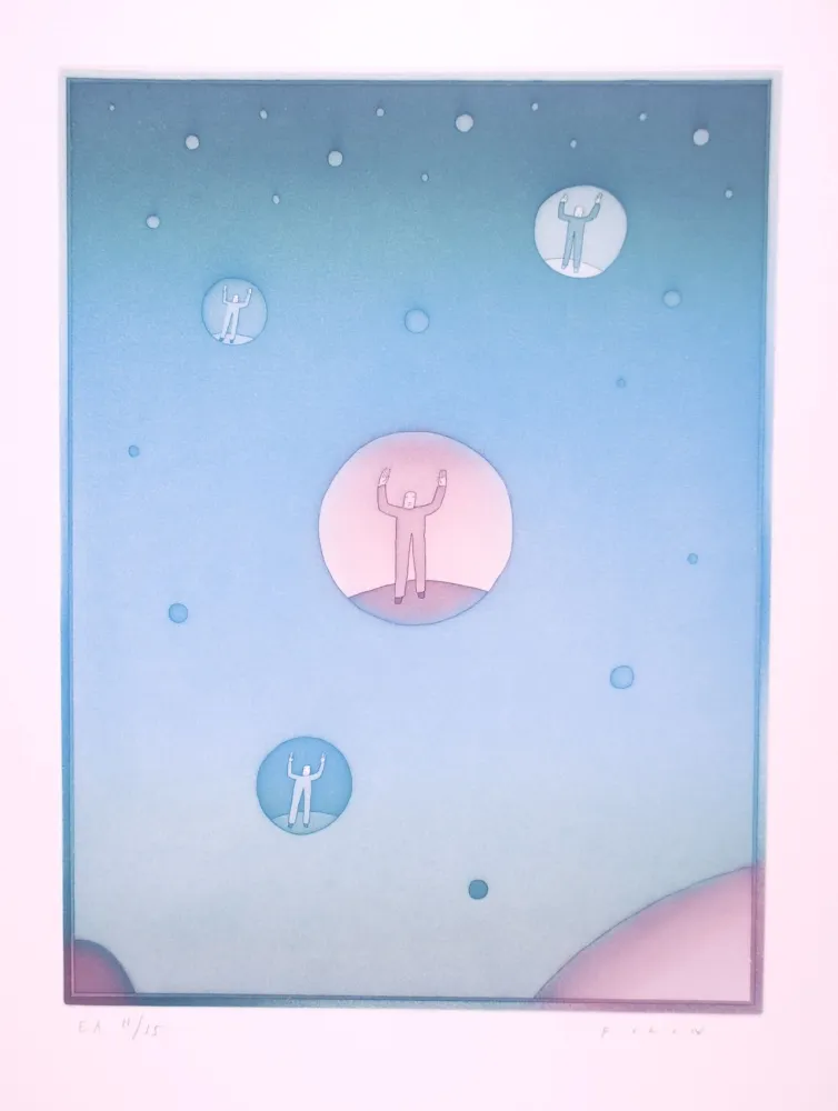 Ets En Aquatint Folon - La Communication