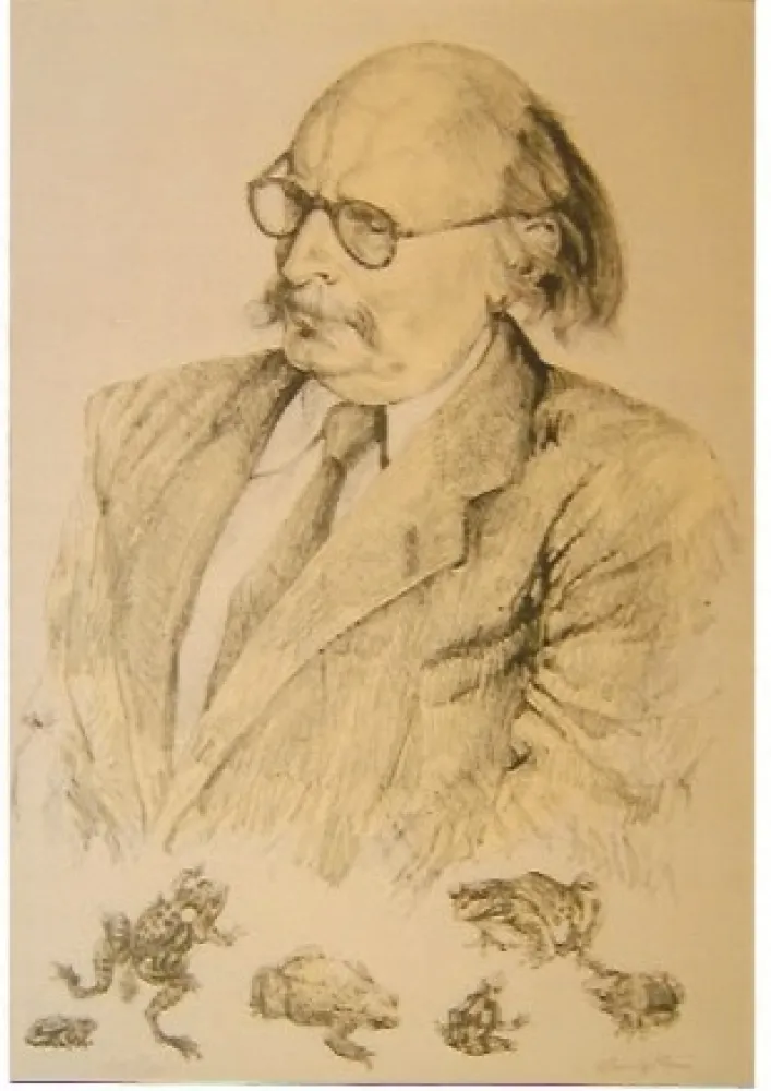 Lithografie Foujita - Portrait de Jean Rostand