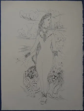 Ets Foujita - Rivière enchantée - Femme aux félins