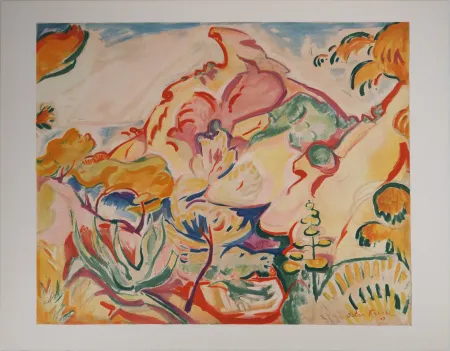 Lithografie Friesz - Paysage à la Ciotat (le Bec de l'Aigle)