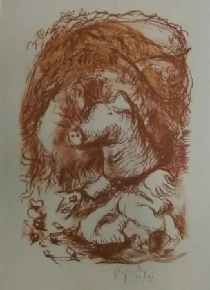 Lithografie Garouste - Marché de la truffe