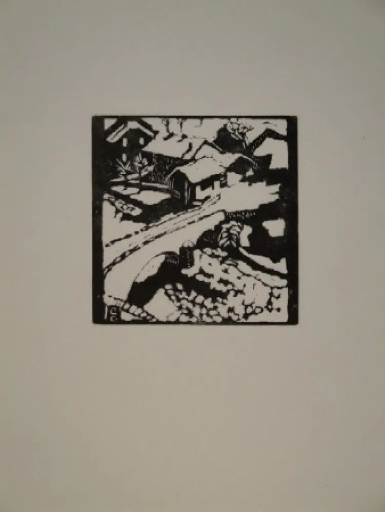 Houtsnede Giacometti - Il ponte al sole, die Brücke in Stampa