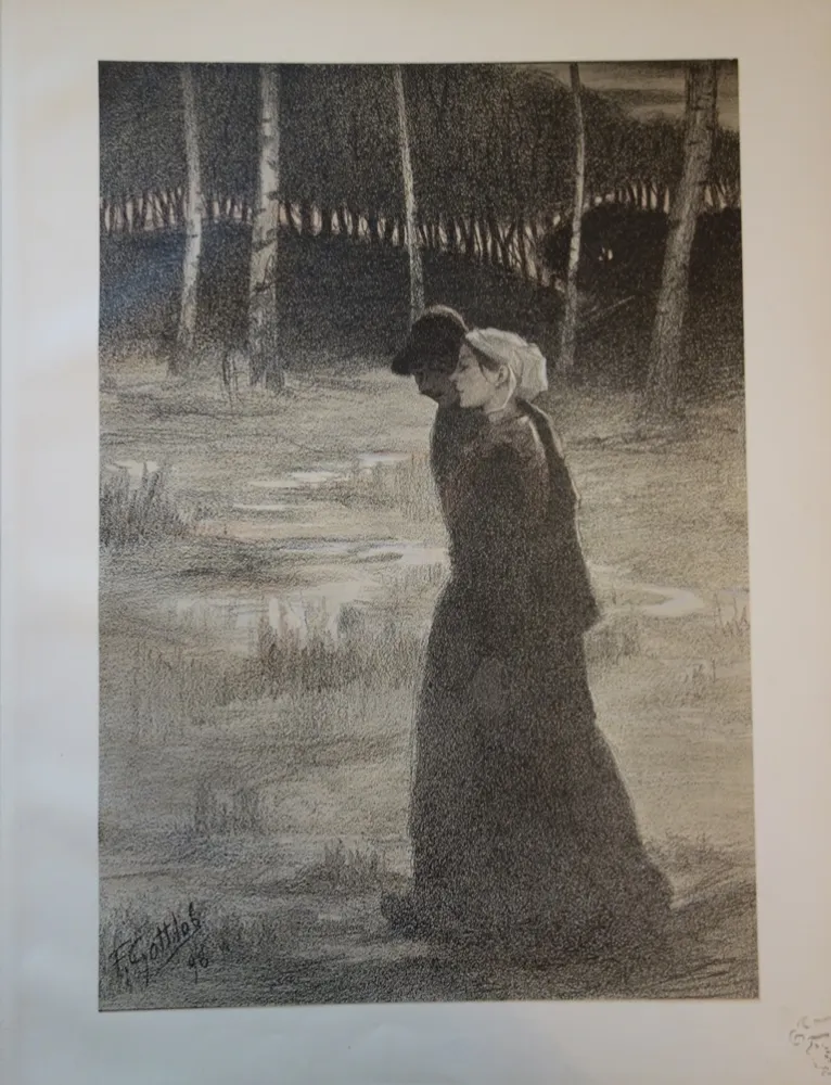 Lithografie Gottlob - La promise