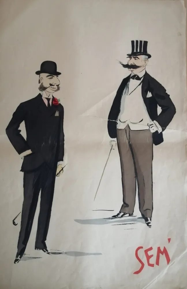 Lithografie Goursat - SEM - Caricature Album Marseillais