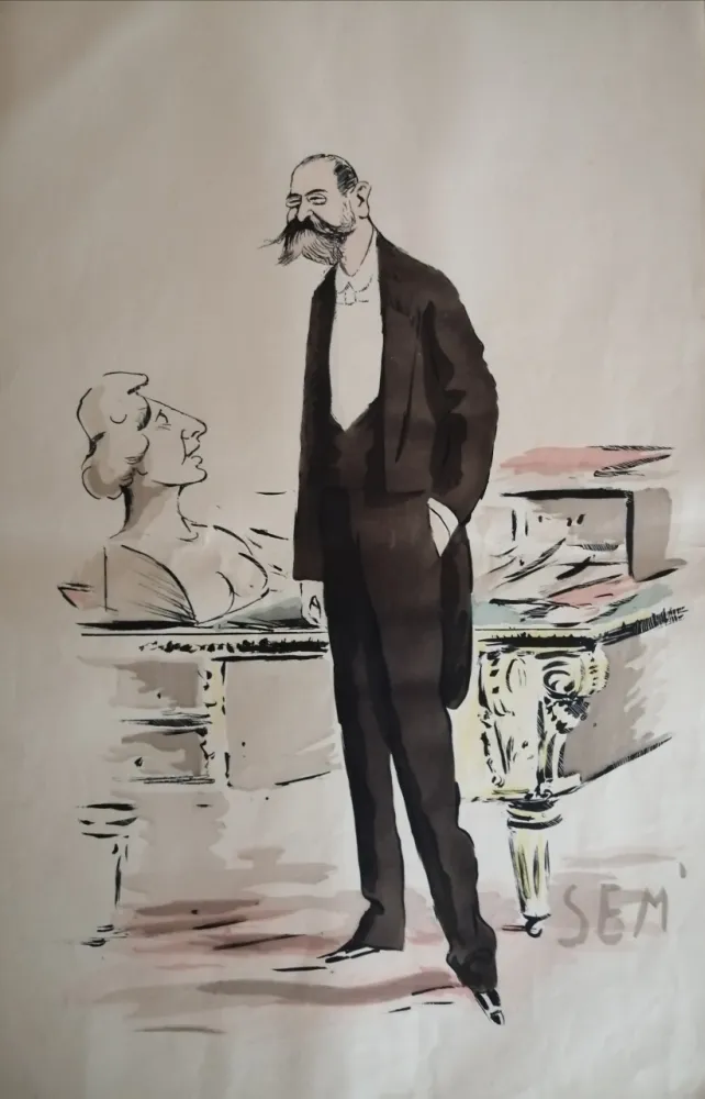 Lithografie Goursat - SEM - Caricature Album Marseillais