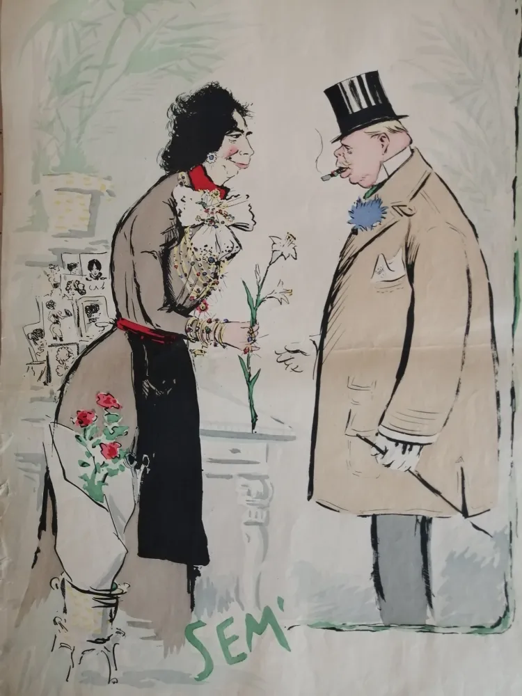 Lithografie Goursat - SEM - Caricature Album Marseillais