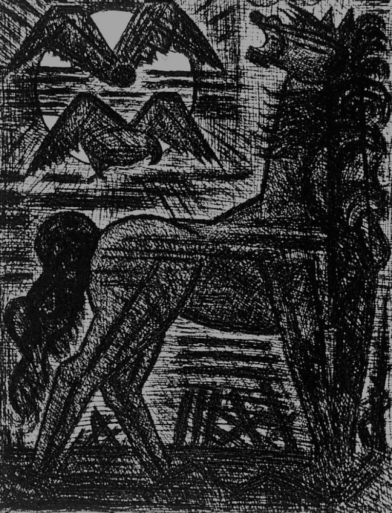 Ets Gromaire - Présage, cheval noir, et oiseaux de nuit