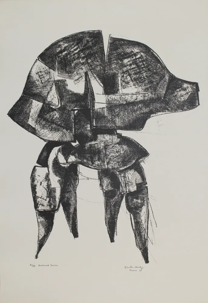 Lithografie Hadzi - Helmet Series