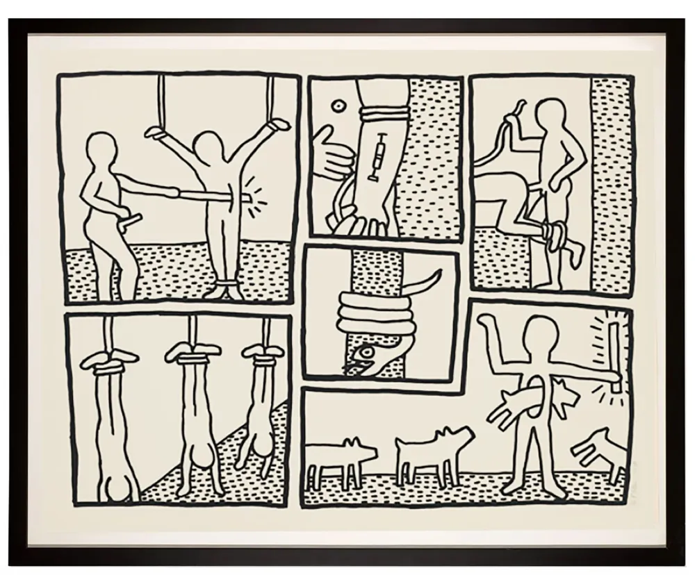 Zeefdruk Haring - Blueprint Drawing #5, 1990  