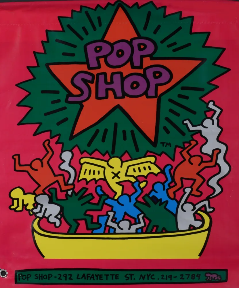 Zeefdruk Haring - Pop shop Bag, 1986