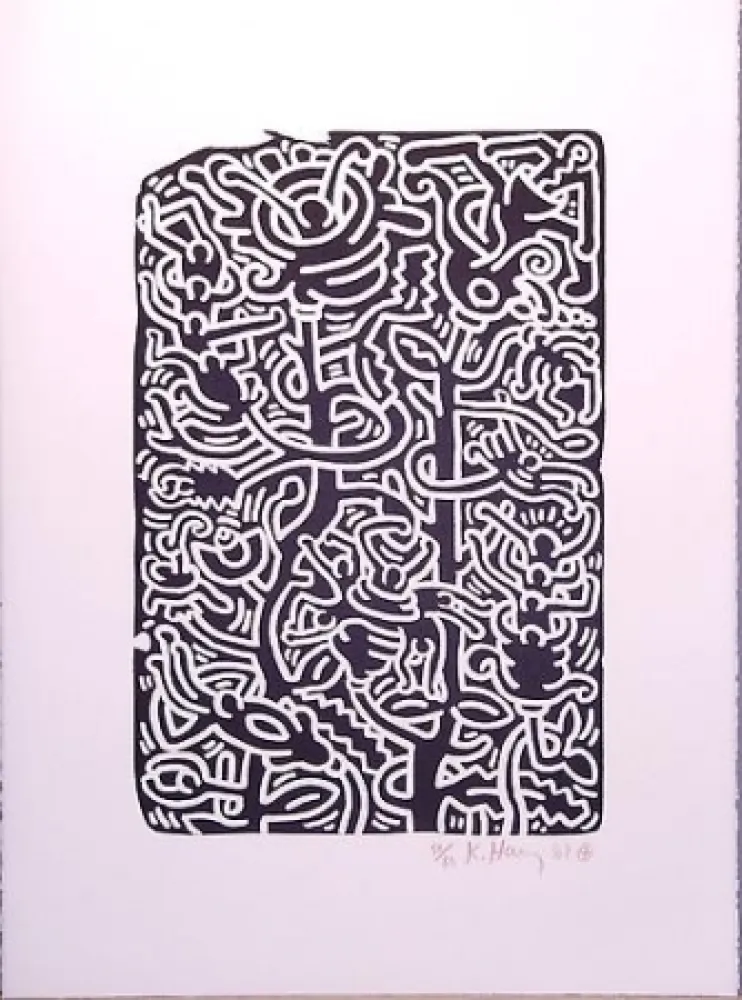 Lithografie Haring - Stones 4