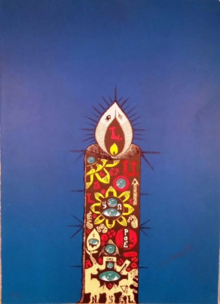 Lithografie Harloff - La bougie