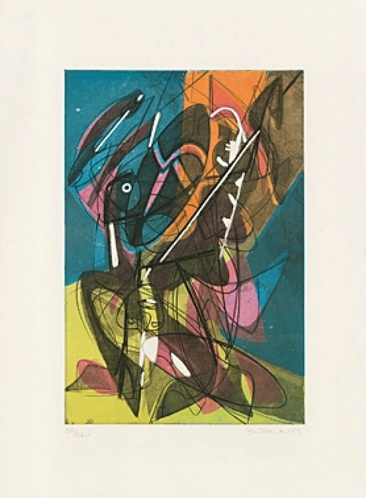 Ets En Aquatint Hayter - Combat