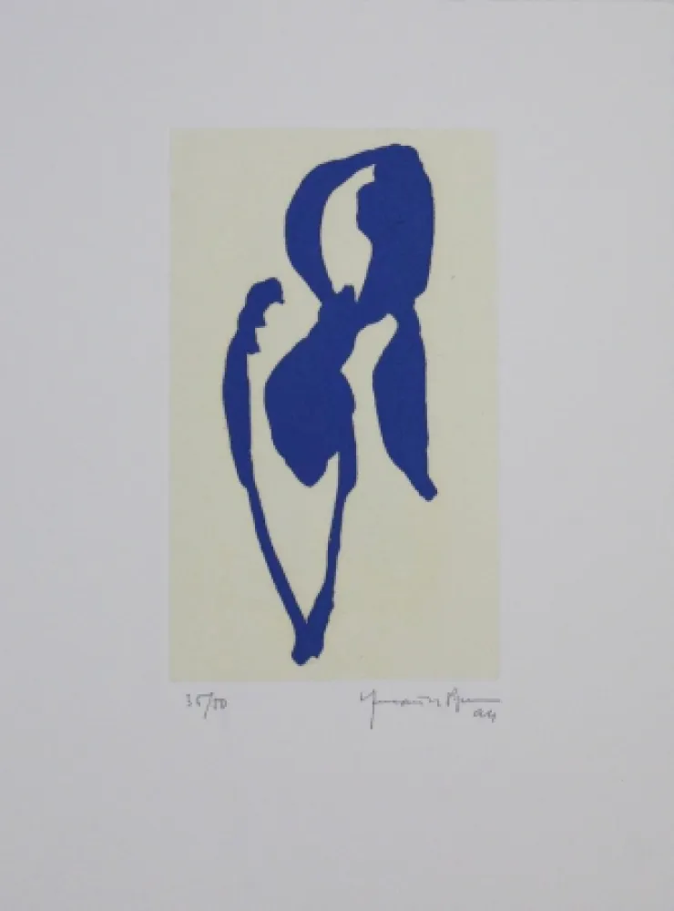 Aquatint Hernandez Pijuan - Iris blau II / Blue Iris II