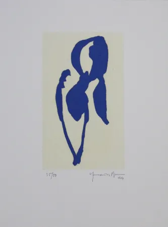 Aquatint Hernandez Pijuan - Iris blau II / Blue Iris II