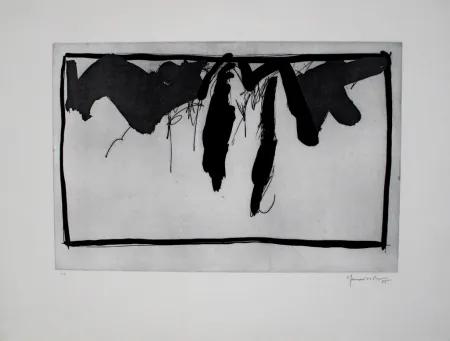 Ets En Aquatint Hernandez Pijuan - Paisatge amb xiprers II / Landscape with Cypresses II