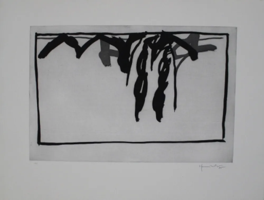 Aquatint Hernandez Pijuan - Paisatge amb xiprers III / Landscape with Cypresses III