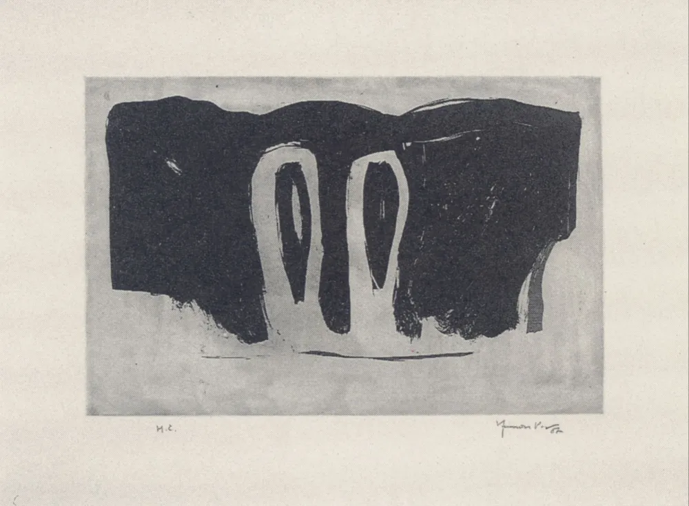 Aquatint Hernandez Pijuan - Xiprers en el paisatge