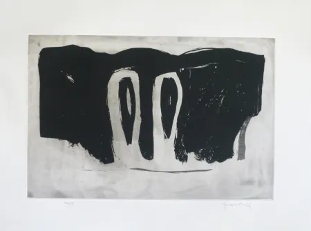 Aquatint Hernandez Pijuan - Xiprers en el paisatge