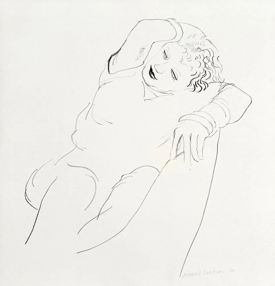 Lithografie Hockney - Celia Reclining