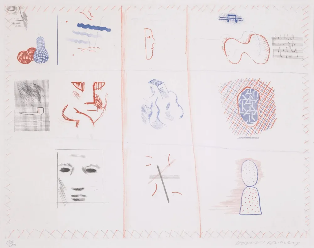 Ets En Aquatint Hockney - Franco-American Mail (from The Blue Guitar)