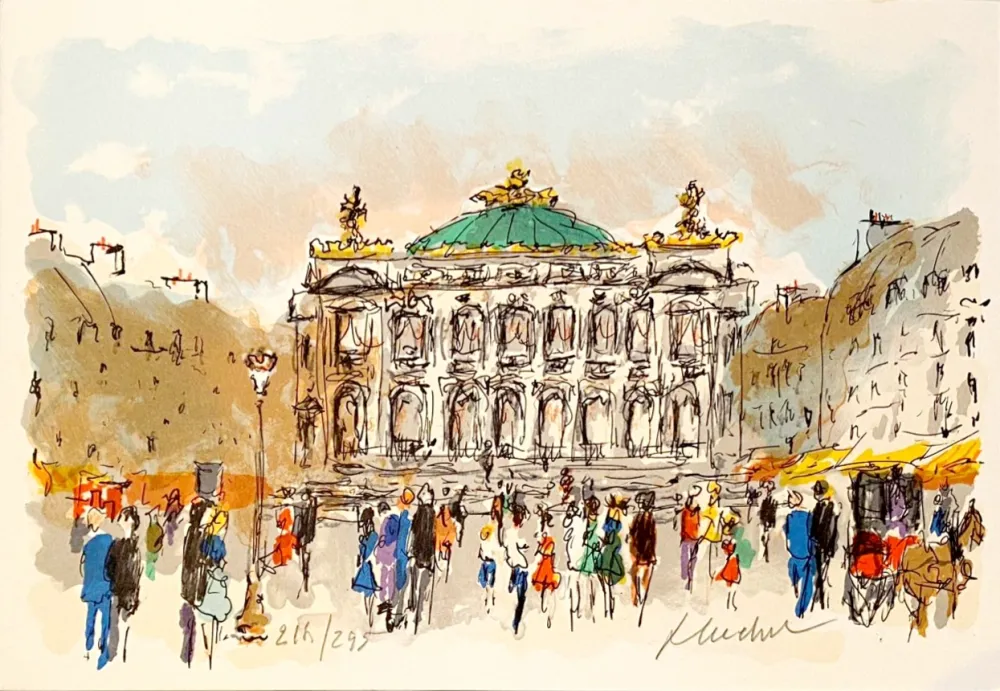 Lithografie Huchet - Opéra de Paris - Palais Garnier