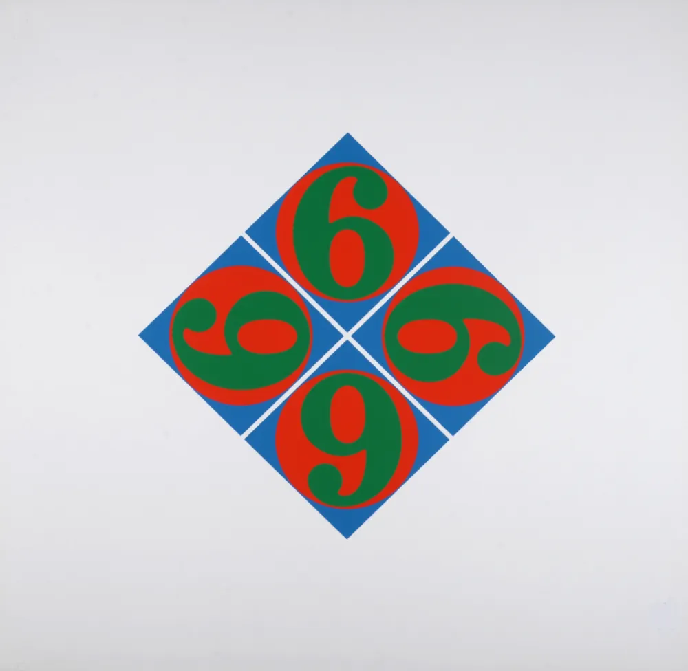 Zeefdruk Indiana - Four Sixes, 1969 - hand-signed