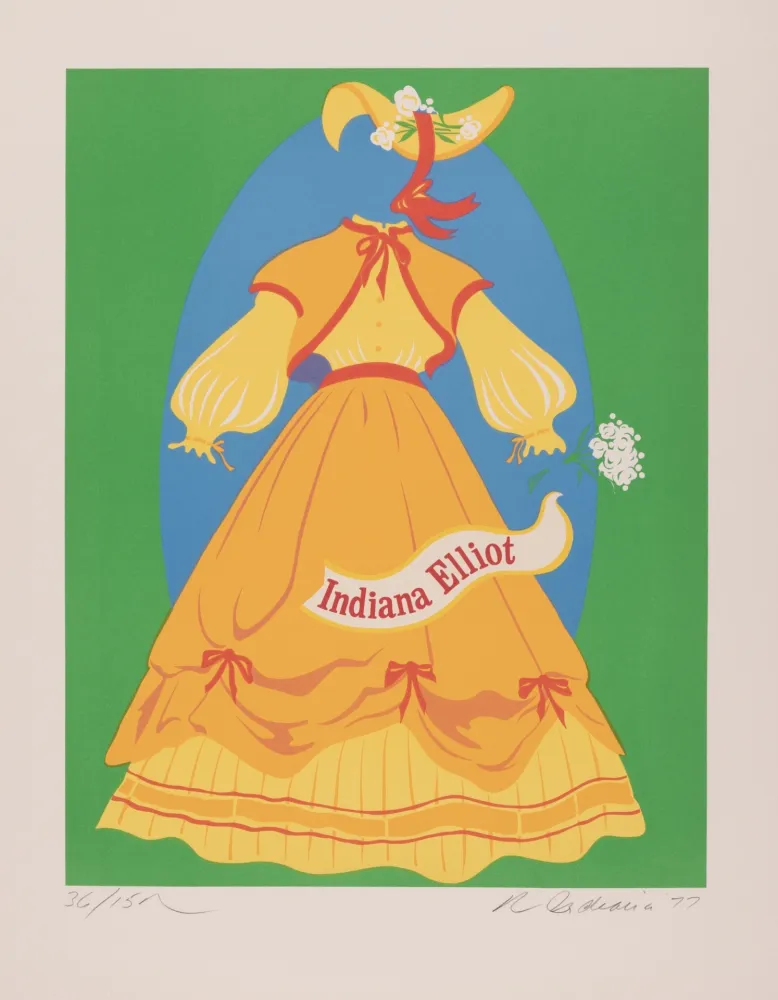 Zeefdruk Indiana -  Indiana Elliot, 1977 - Hand-signed