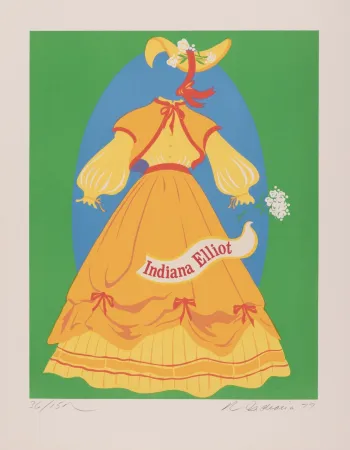 Zeefdruk Indiana -  Indiana Elliot, 1977 - Hand-signed