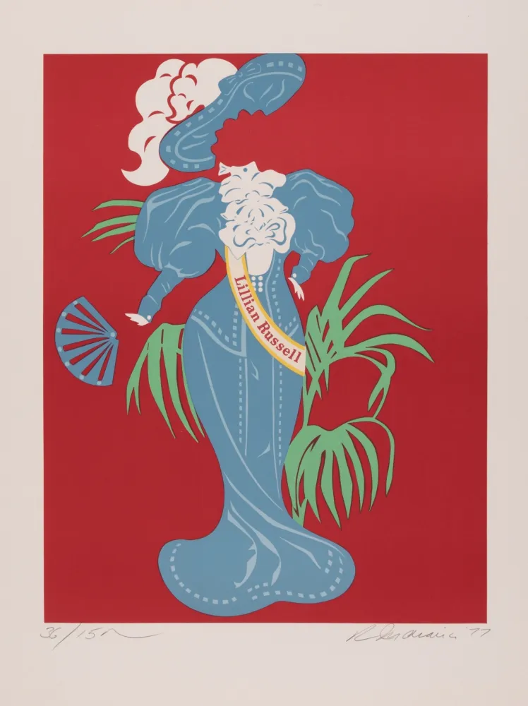 Zeefdruk Indiana - Lillian Russel, 1977 - Hand-signed