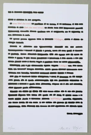 Lithografie Isgro - Obliquo