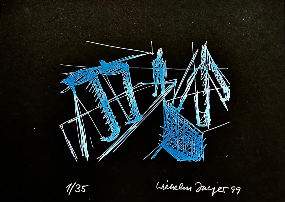 Zeefdruk Jaeger - Begegnungen Blau