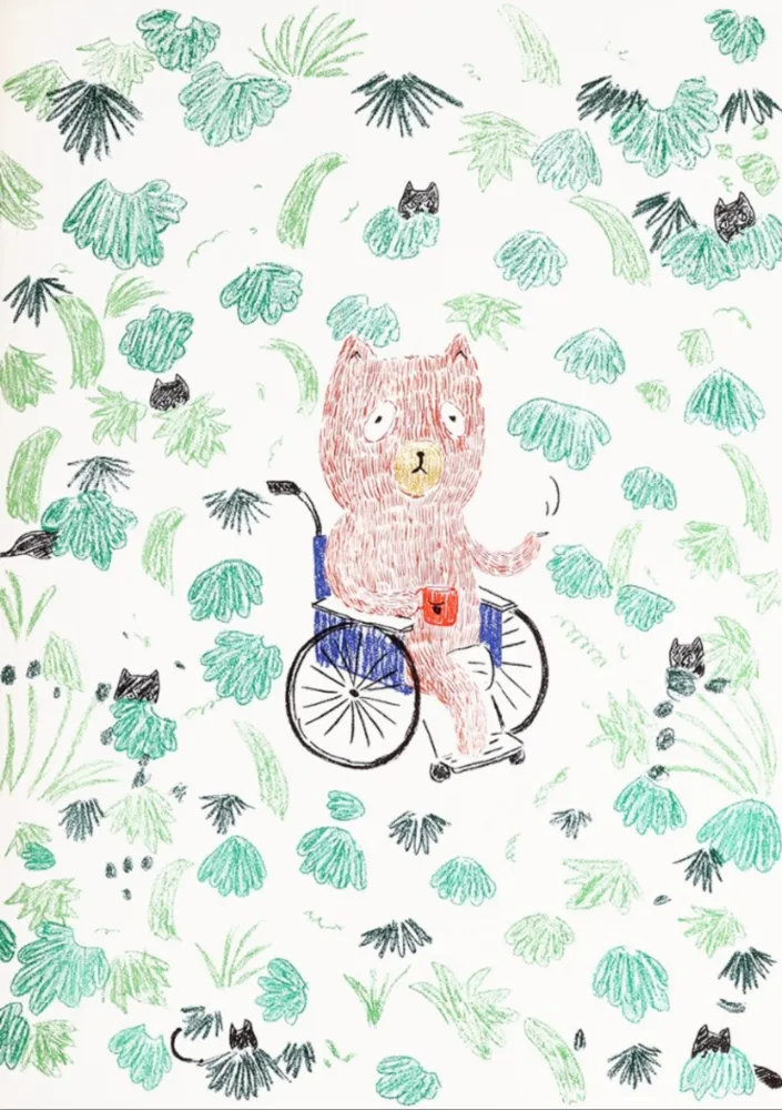 Lithografie Kaga - Kumacchi in green 2