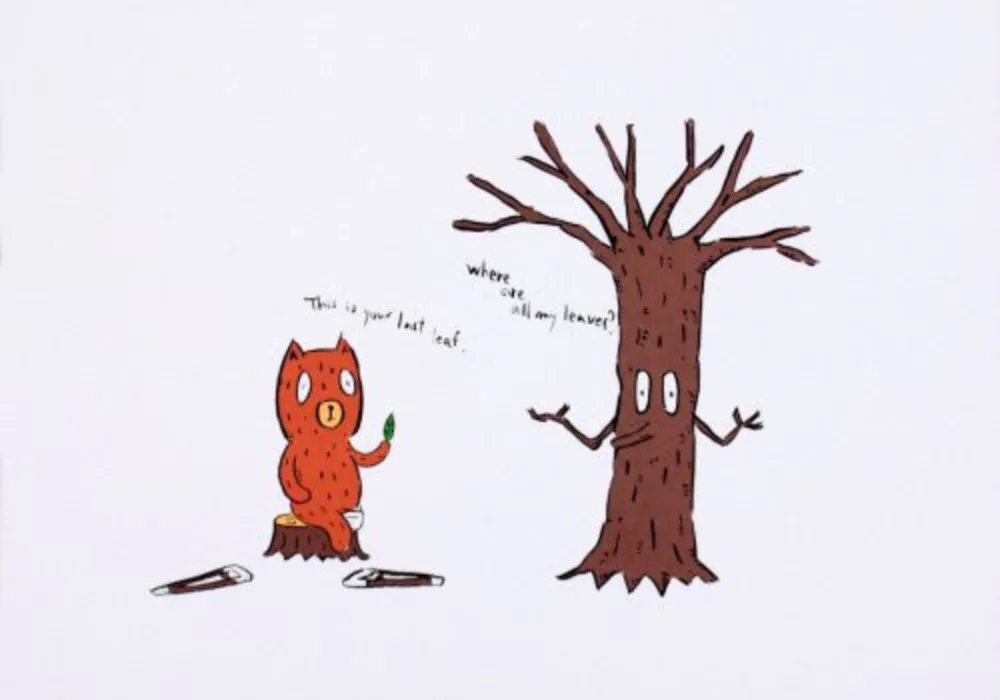 Lithografie Kaga - This is the last leaf