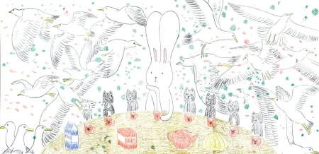 Lithografie Kaga - Usacchi con gaviotas