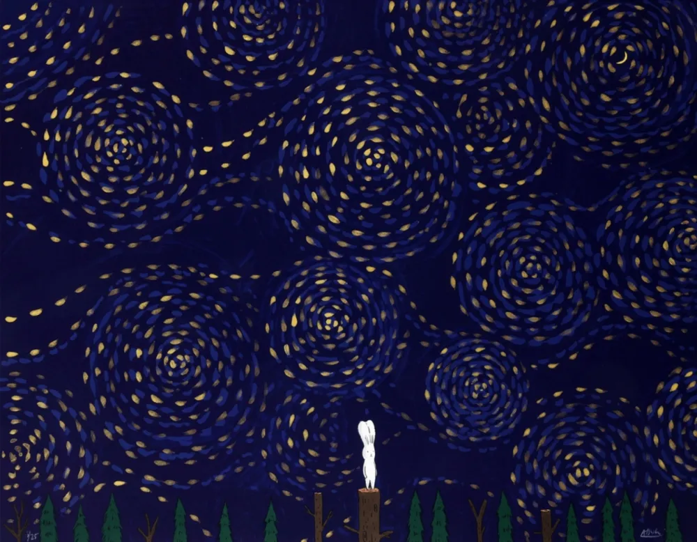 Lithografie Kaga - Usacchi-Crescent moon