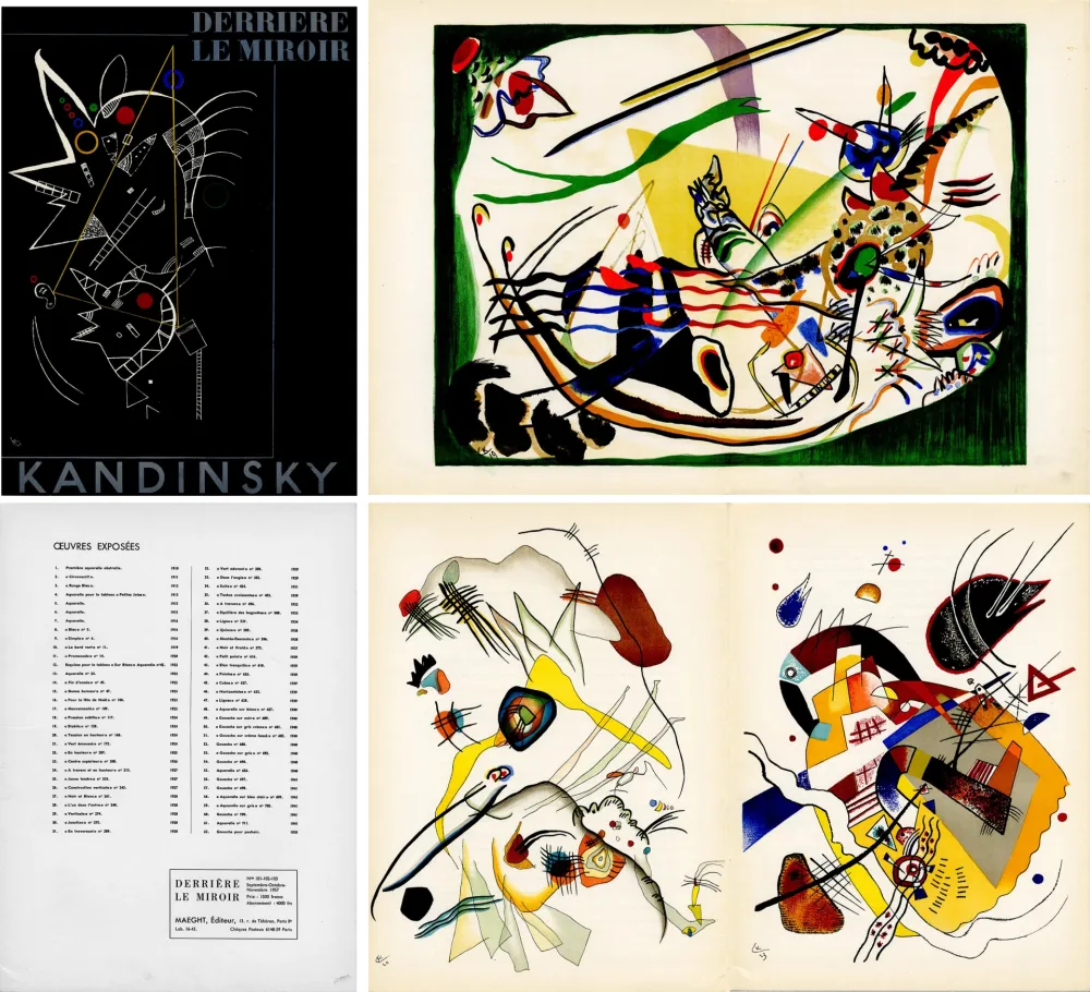Geïllustreerd Boek Kandinsky - DERRIÈRE LE MIROIR N°101-102-103. KANDINSKY. Sept-Oct-Nov. 1957. 6 lithographies en couleurs.