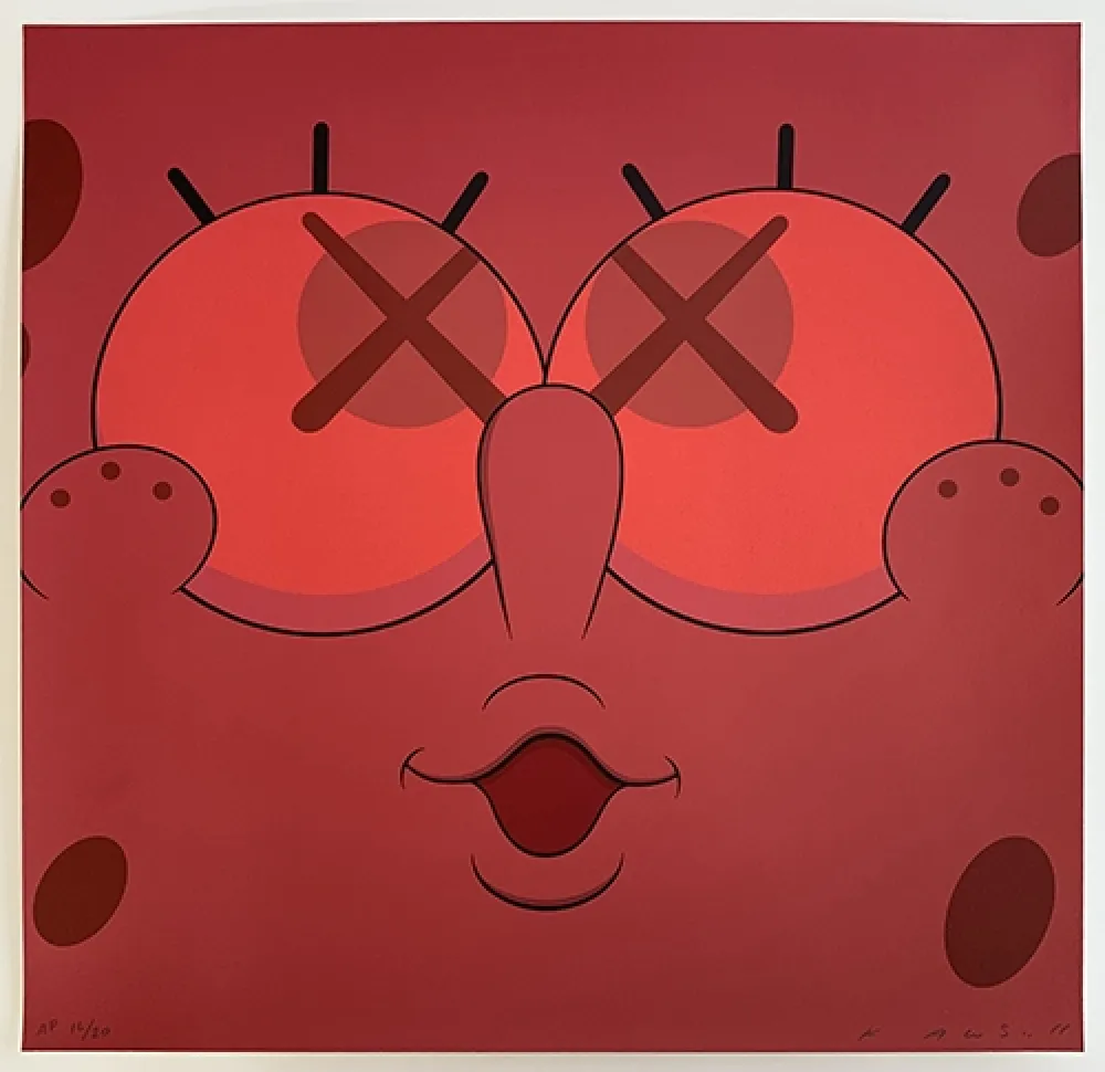 Zeefdruk Kaws - Kawsbob Red